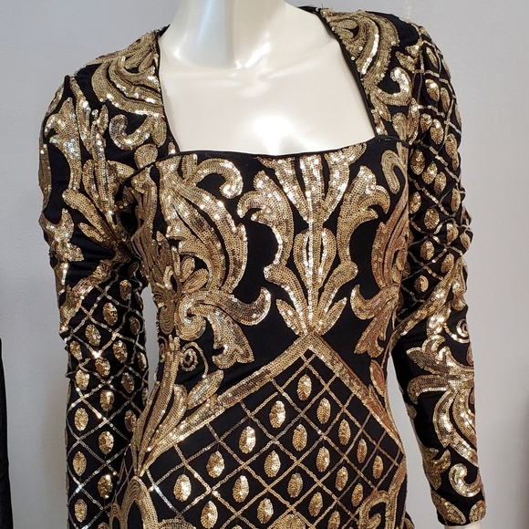 Sequin Long Sleeve Mini Dress - Picture 4 of 5